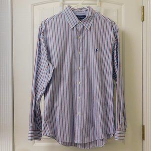 Striped Polo Ralph Lauren Button Down Shirt Size L